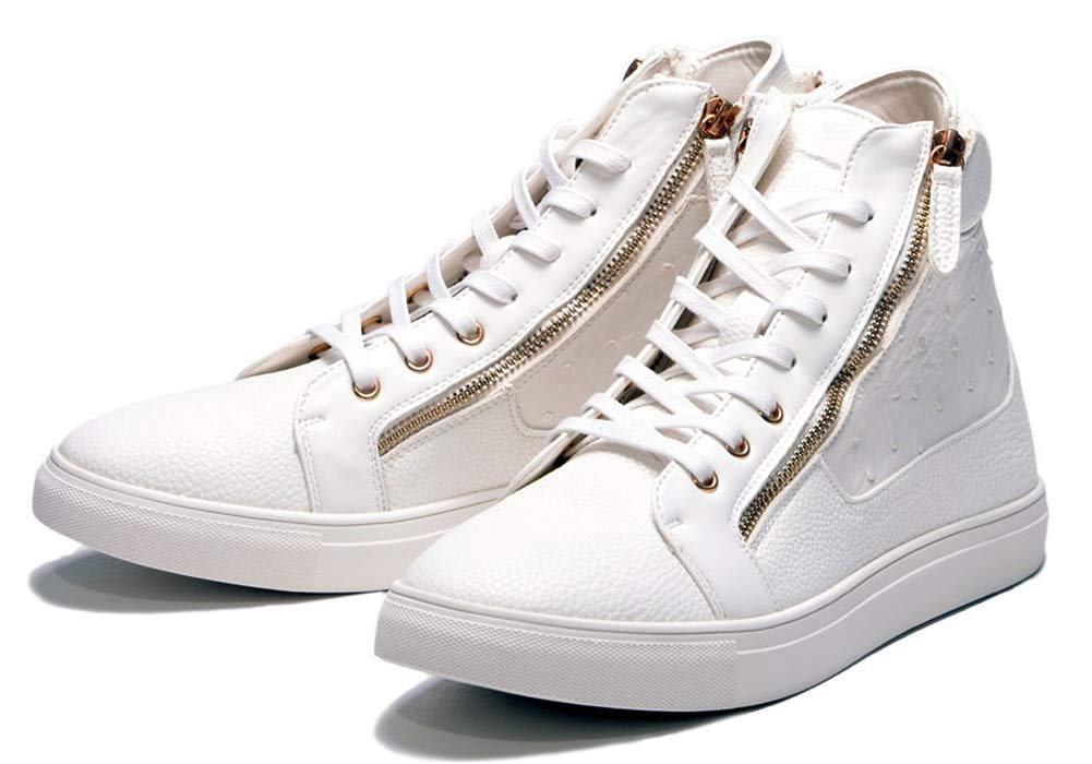 

Silver Bullet Select Унисекс ПУ Простые Размер M Белые Мужские Высокие Кроссовки, Кожа, Молния, Кожа, (26,0-26,5см), (CLE20-385)