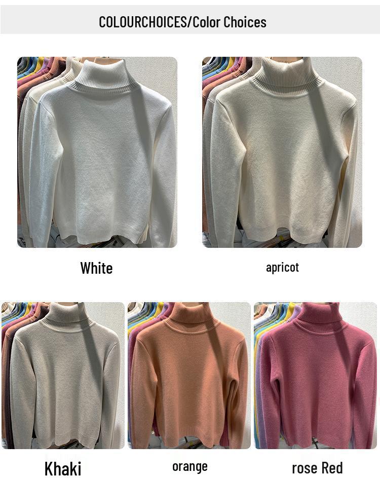 Women's Mink Velvet Turtleneck Sweater - Thick, One-Piece Winter Base Layer for 2025