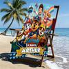 Custom Name Personalized PAW Patrol Print Beach Towel, for Trip Camping Beach Party Home Decor, Birthday Gift for Family & Friends