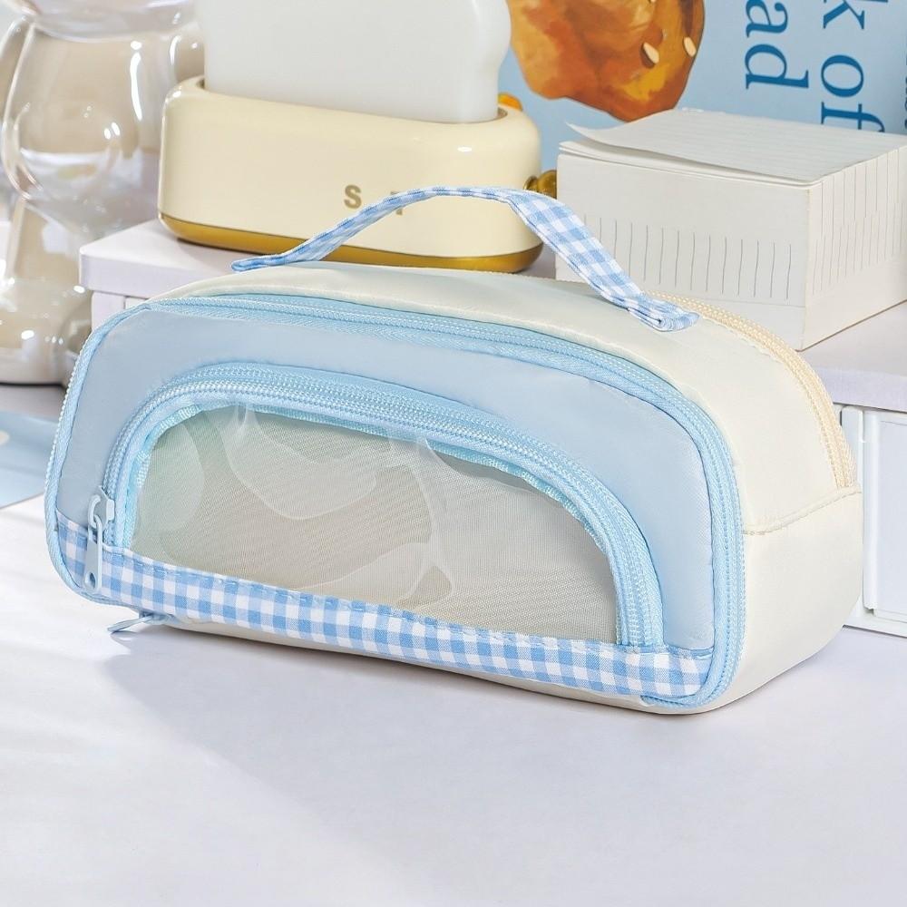 Makeup Bag Transparent Window Pencil Case Pencil Holder Pen Storage Bag  Student