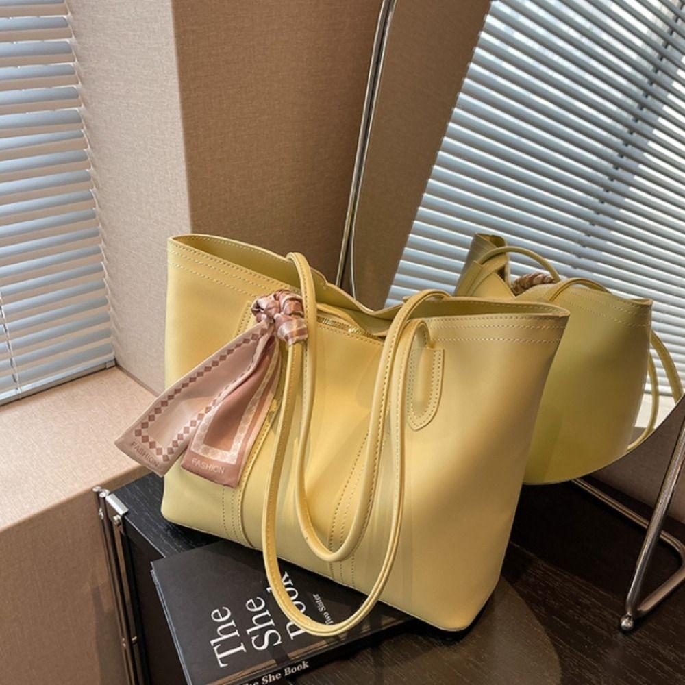 Silk Scarf One Shoulder Bag Korean Style Women Handbag Underarm Bag Tote Bag  Shopping