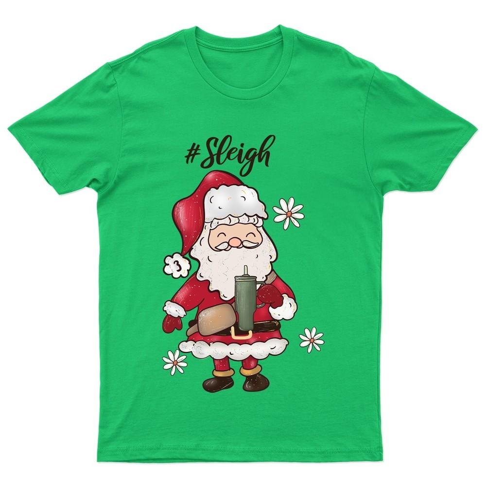 Sleigh Santa Claus Christmas TShirt Unisex Gift Retro Seasonal Funny Xmas S