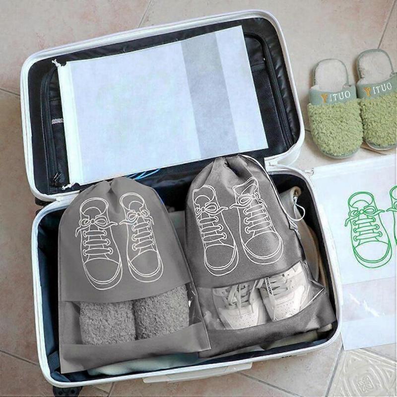 5 Pcs Large Shoe Storage Bags, Dustproof Drawstring Shoes Bags with Transparent Slot, Portable Waterproof Packing Organizers