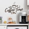 Simple Coffee Cups and English Slogan Wall Stickers for Restaurant and Cafe Decoration and Beautification