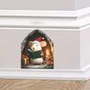 Cartoon Christmas Reading Mouse, Mouse Hole, Casual Bedroom, Living Room, Home Decoration, Wall Stickers