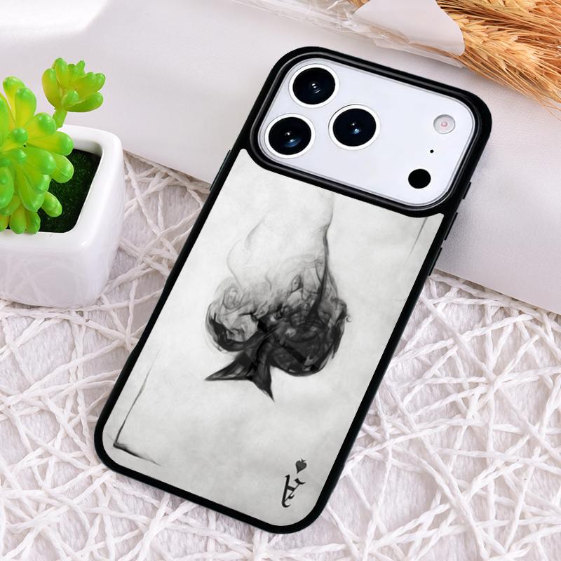 Ace of Spades Poker Phone Case for iPhone 17 Air 16 15 11 12 14 13 Pro Max Shockproof Cover