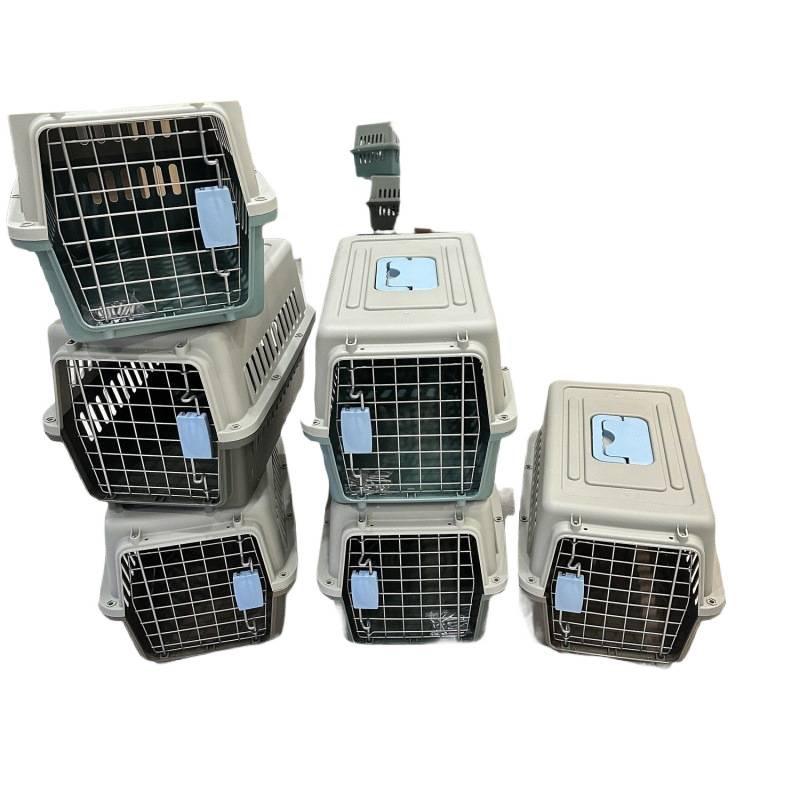 Portable Graphite Green Pet Carrier: Cat Cage & Dog Shipping Box