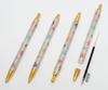 Shibochoco color cowhide pen tray with metal touch silver stick and flower pattern ballpoint pen set TRATYO-ALST-HS380B