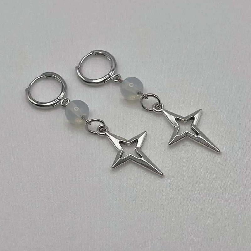 1 Pair Stainless Steel Opal Star Earrings Featuring Comfortable Fit and Easy Cleaning for Sensitive Skin Wear