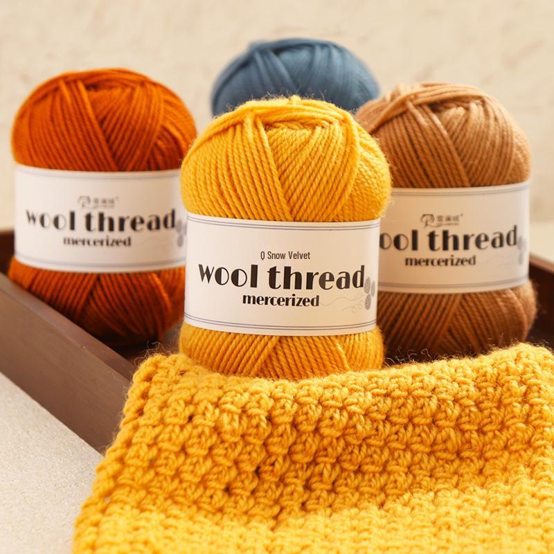 Snowy Velvet 3-Ply Medium Thick Yarn Kit: Knitting Needles, Scarf, Sweater, Baby Yarn, Crochet, DIY Material.