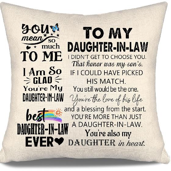 To My Bonus Daughter Gift Ideas Throw Pillow Covers for Bonus Daughter from Bonus Mom Bonus Dad Birthday Graduation Thanksgiving