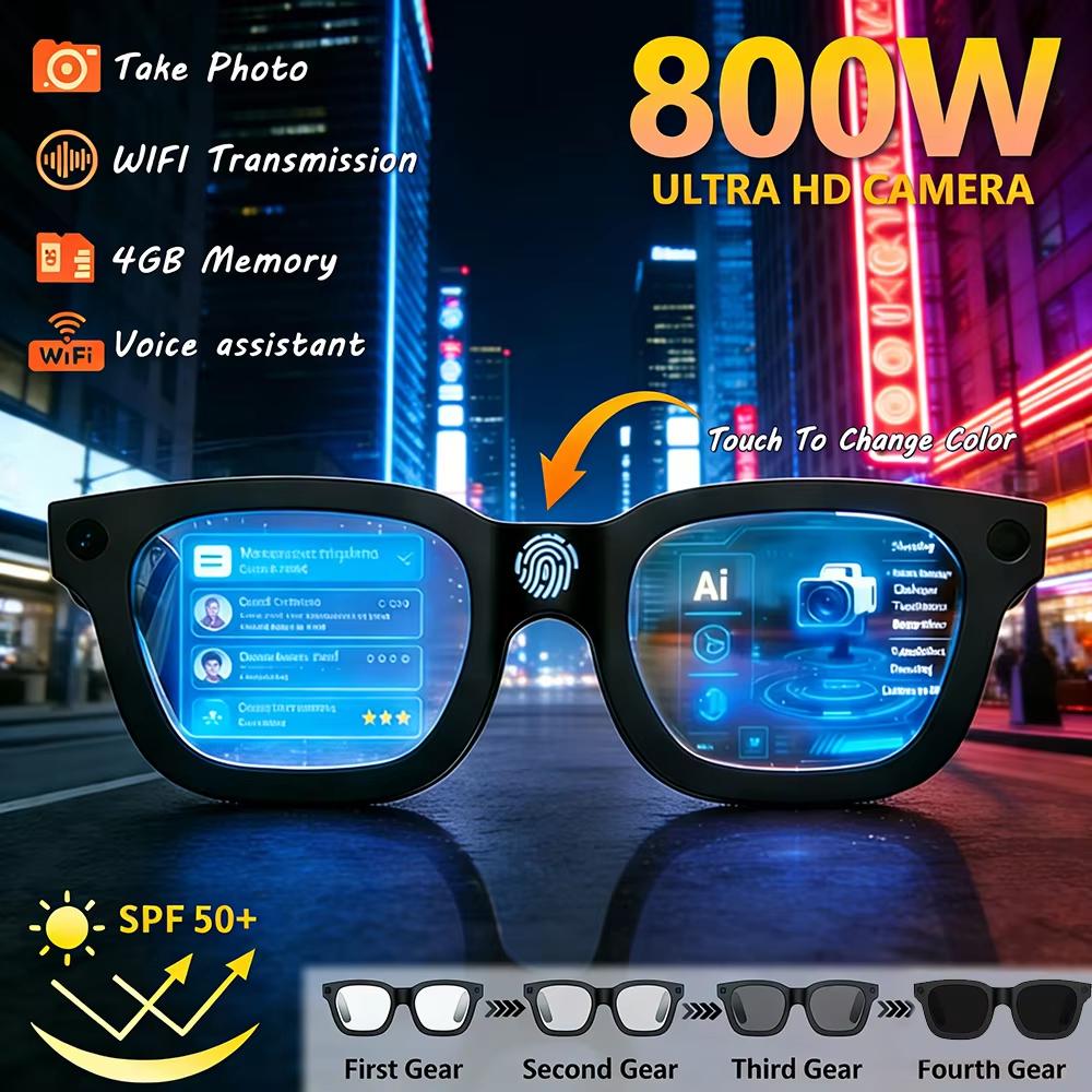 Draagbare Slimme Bril HD Foto Video OpenAI Opnemen Vertaling Touch Fotochemische Lenzen Bluetooth Oproep Muziek Multifunctionele Bril Stem Activering