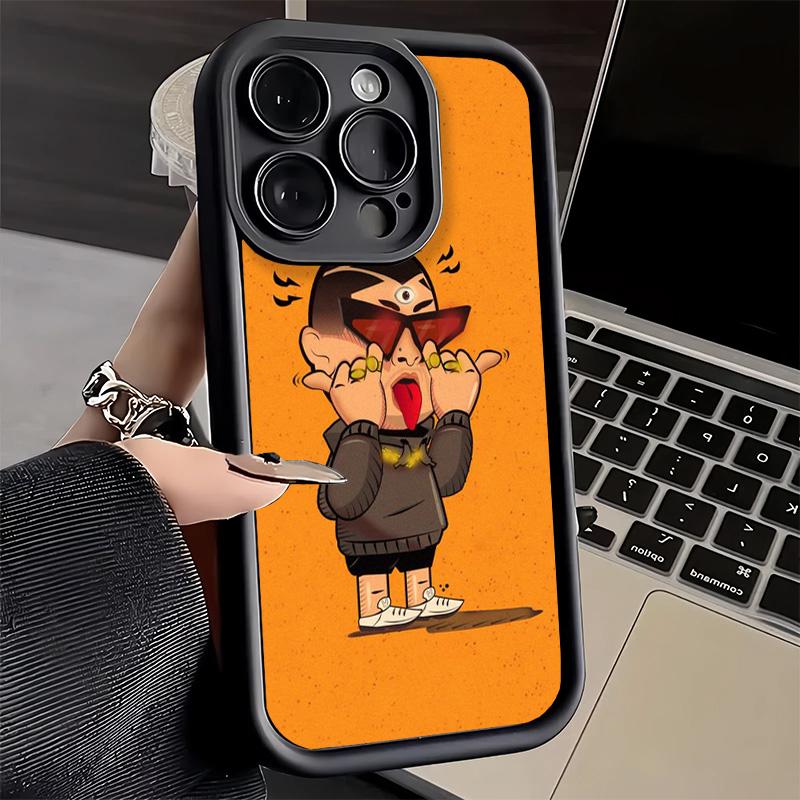 Phone Case for iPhone 17 Air 16E 15 16 Pro Max Bad Bunny Heart Cover 14 Plus 13 12 Mini Soft Shell Silicone Fundas