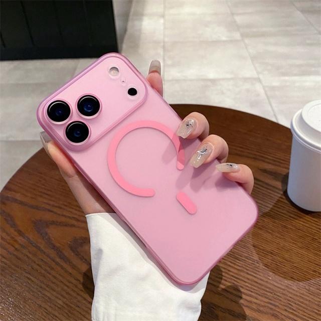 For For Iphone 17 Air Pro Max   Magnetic Thin PC Frame Case For For Iphone 13 14 15 16 Plus Lens Protective Matte Cover