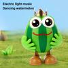 Electric Dancing Watermelon Toy with Light Music Cartoon Watermelon Recording Talking Toy Toddlers Boys Girls Interactive Fruit Musical