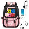 3 Piece School Backpack Set for Students Large Capacity Oxford Cloth Schoolbag with Shoulder Strap and Pencil Case
