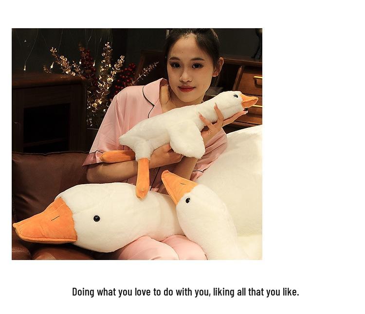 Large White Goose Plush Pillow - Stuffed Toy & Hugging Doll