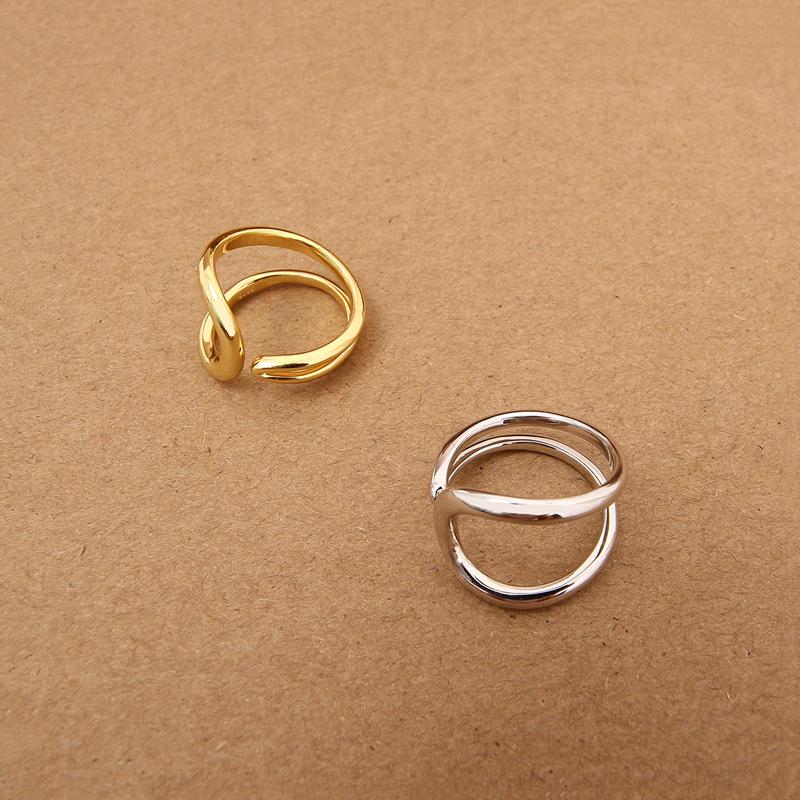 Hollow Geometric Asymmetrical Line Ring For Women Men Personality Fashion Simple Accessories Jewelry Gifts Wholesale