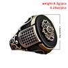 European & American Geometric Black Oval Acrylic Men's Retro Crown Ring