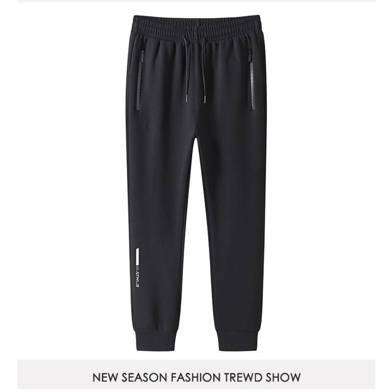 Spodnie dresowe z elastycznym pasem, casualowe, modne, ze sznurkiem, męskie, uniwersalne, welurowe, sportowe, spodnie męskie