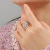 Likgreat Retro Swirl Spiral Open Ring Geometric Celtics Knot Finger Rings Irish Amulet Adjustable Stainless Steel Jewelry Gift