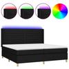 VidaXL Slat Bed Base with Mattress and LEDs, Upholstered Bed with Headboard, Double Bed, Adult Bedroom Bed, 3138983