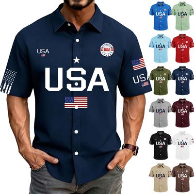 Men's Spring/Summer Casual Outdoor Collared Short-Sleeve Shirt