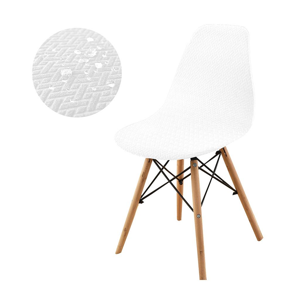 Gestrickter Köper T-Typ Wasserdichter Eames Schalenstuhlbezug Elastisch Rutschfest Einfarbig Zuhause Speziell geformter Stuhlbezug