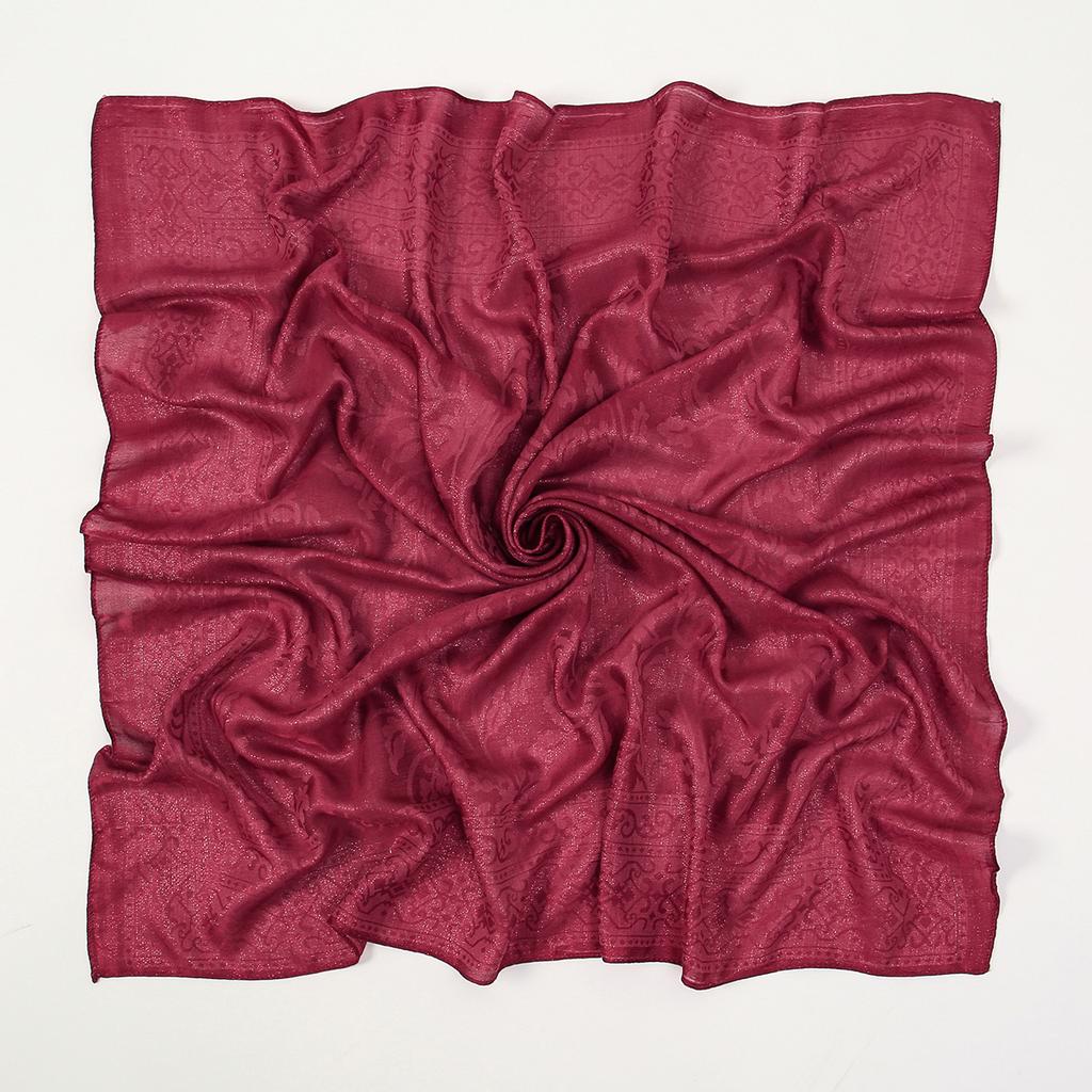 100*100cm Muslim Square Scarf Plaid Pattern Hijab Scarf Woman Muslim Hair/Headwraps Fashion Femme Turban Ramadan Headscarf