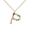Colorful Zircon Alphabet Necklace: Women's European & American Design