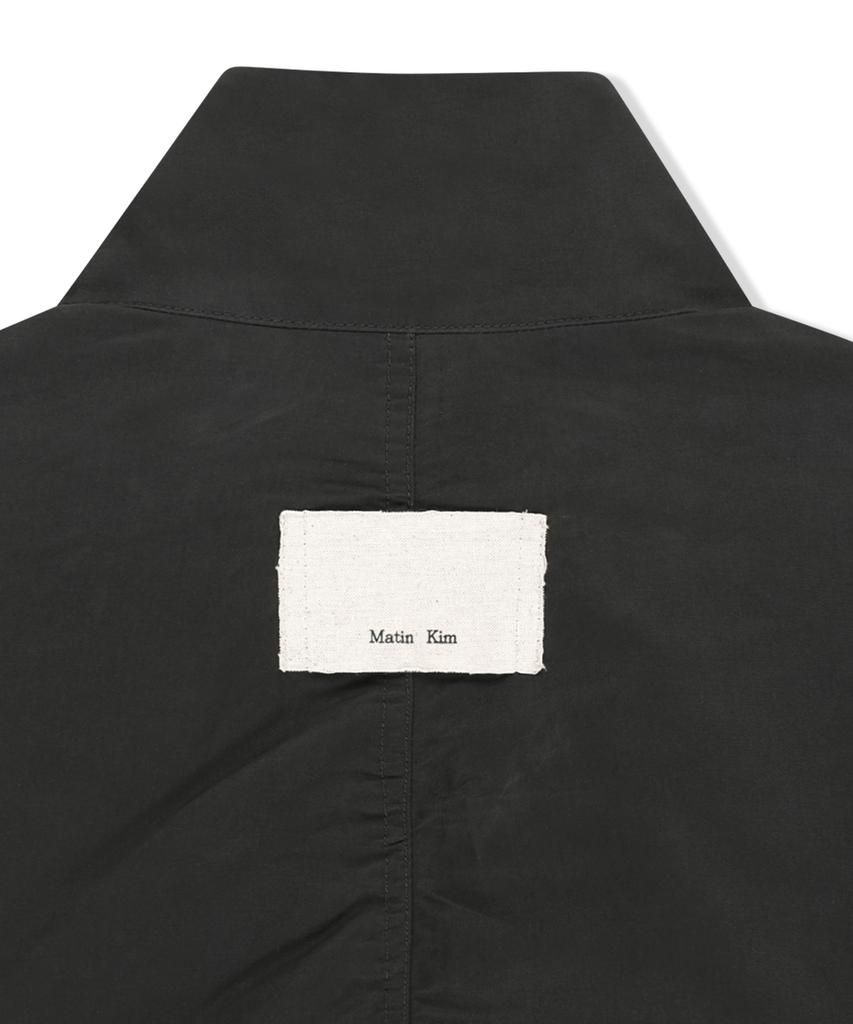 MATIN KIM Buckle High Neck Utility Jumper In Charcoal