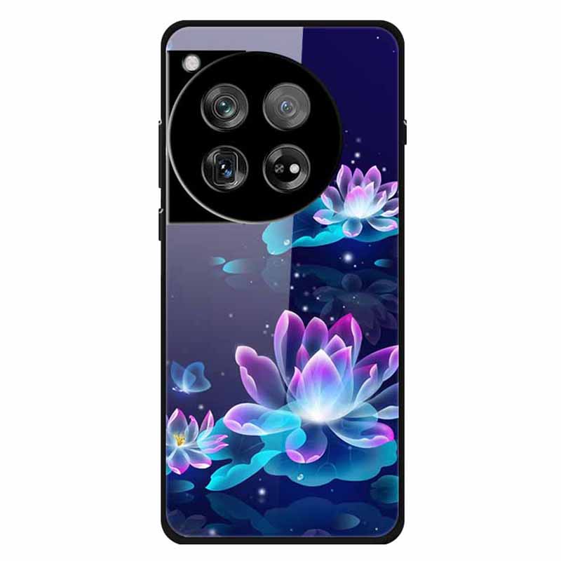 Für OnePlus 12 5G Hülle Musterdruck PC+Gehärtetes Glas+TPU Handy-Rückseite
