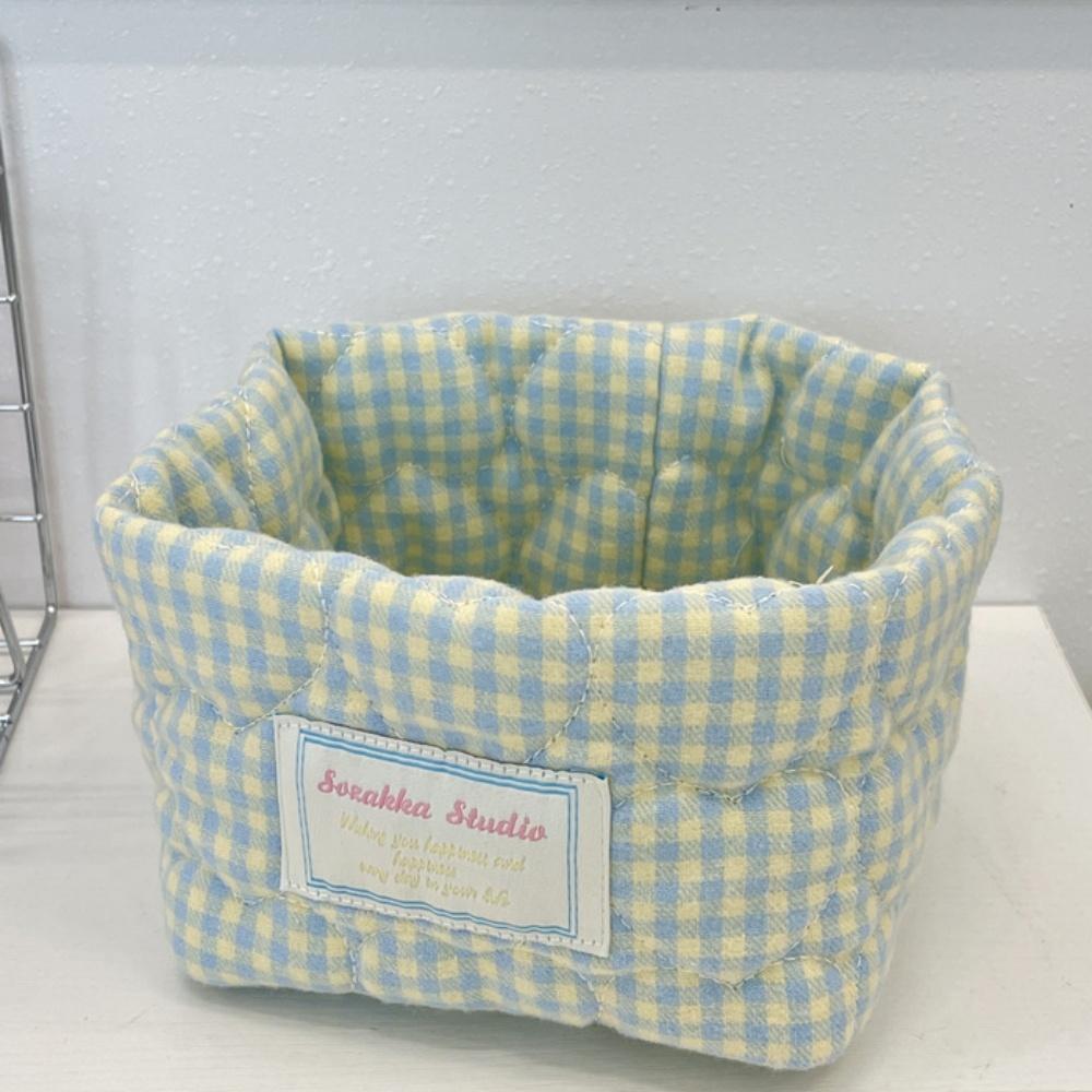 

Свежая решетчатая косметическая корзина для хранения мелочей, настольный органайзер, хранение, домашний декор, корзина для хранения зелёный