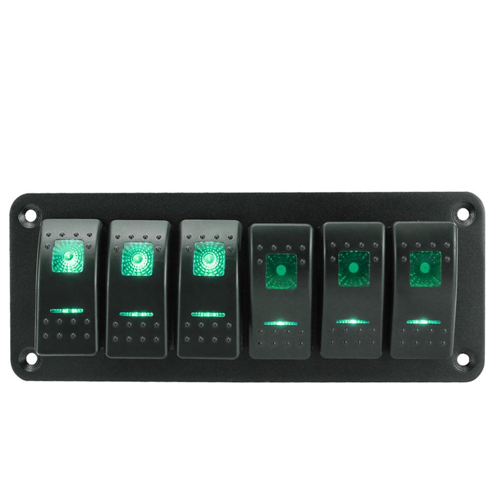 Marine 2/3/4/5/6/ 8 Group Rocker Switch Panel 5-pin Toggle Switch for 12V/24V Cars ATV Trailers with Red Green Indicator Light