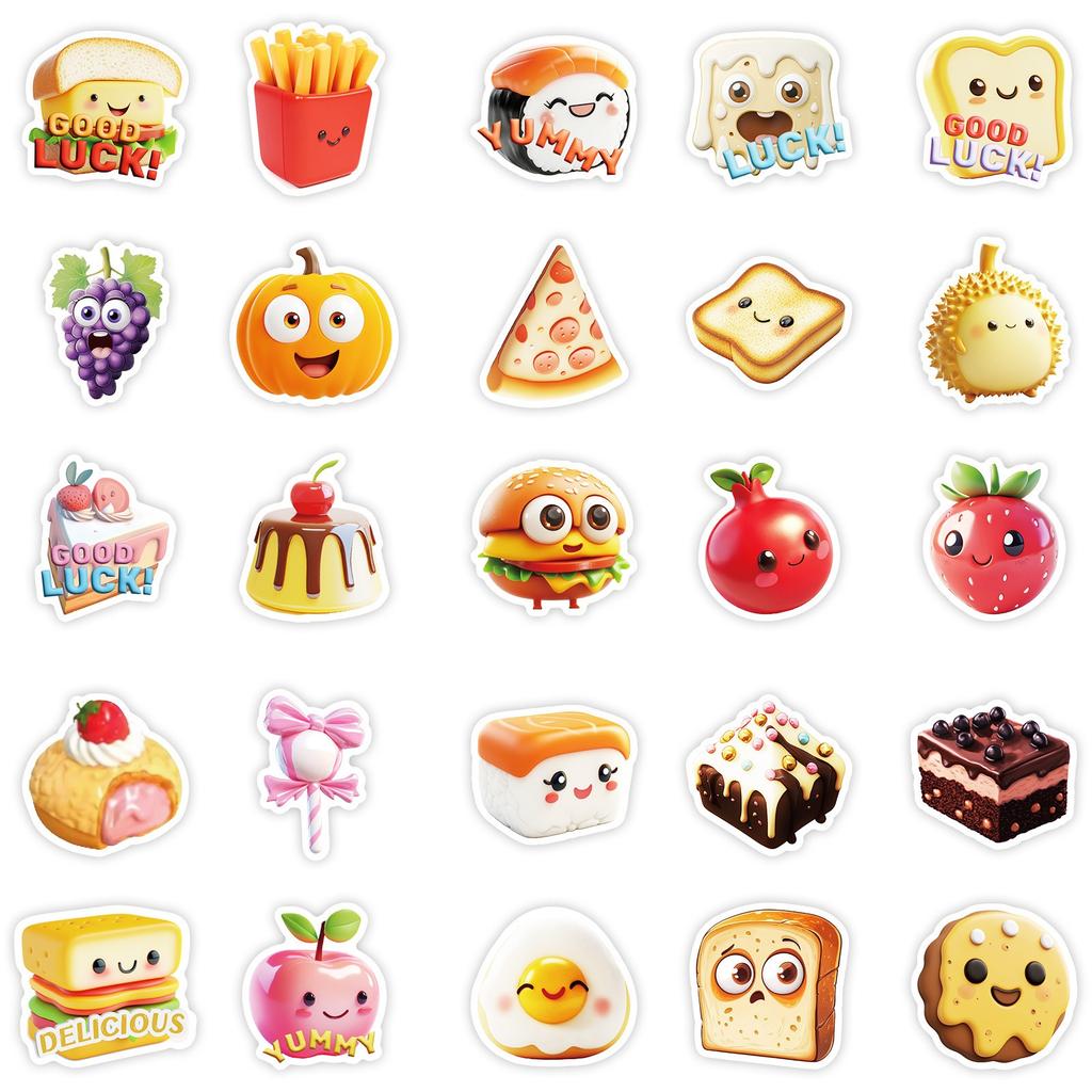 50pcs Creative Cute PVC Stickers For Water Cups, Luggage, Notebooks, Scooters, Motorcycles