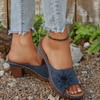 Fashion 2025 New Ladies' Flower Decorative High Heels Sandals Summer Fashion Casual Comfortable Slippers for Women