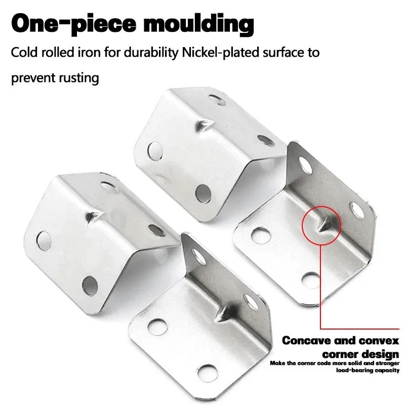 ZEXEF 1-20PCS Stainless Steel L-Shaped Corner Code 90 Degree Laminated Furniture Plate Hardware Right Angle Bracket Cabinets