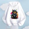 Graffiti Cool Cat Cartoon Printed Kids' Hoodie, Let Children Wear Personality-Filled Hip-Hop Playful Fashion Sense