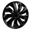 4PCS 17 Inch Hubcaps Set Stylish Universal Fit Clip On ABS R17 Wheel Cover Replacement for Most Cars Truck SUV Black