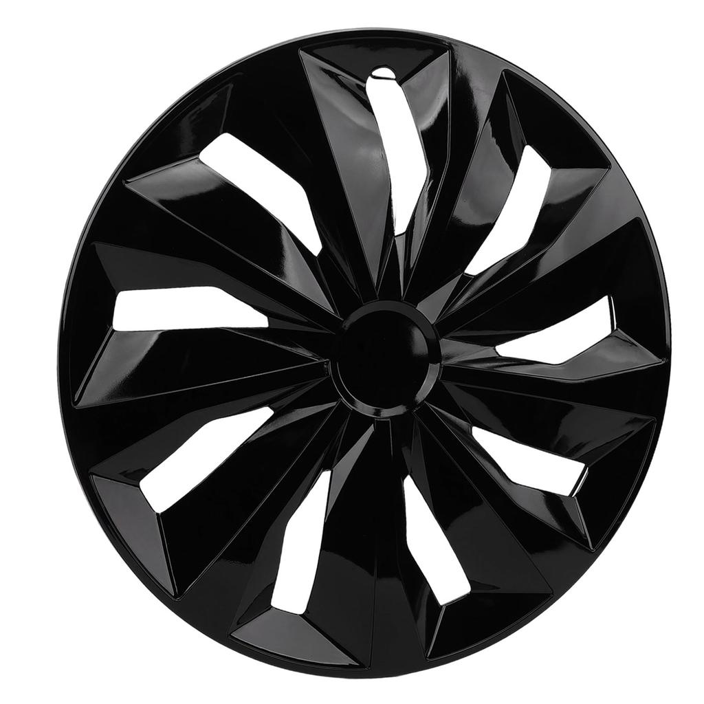 4PCS 17 Inch Hubcaps Set Stylish Universal Fit Clip On ABS R17 Wheel Cover Replacement for Most Cars Truck SUV Black