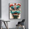 Modern Colorful Chinese Lion Dance Ink Wash Style Posters and Prints Canvas Printing Wall Art Picture for Living Room Decoration