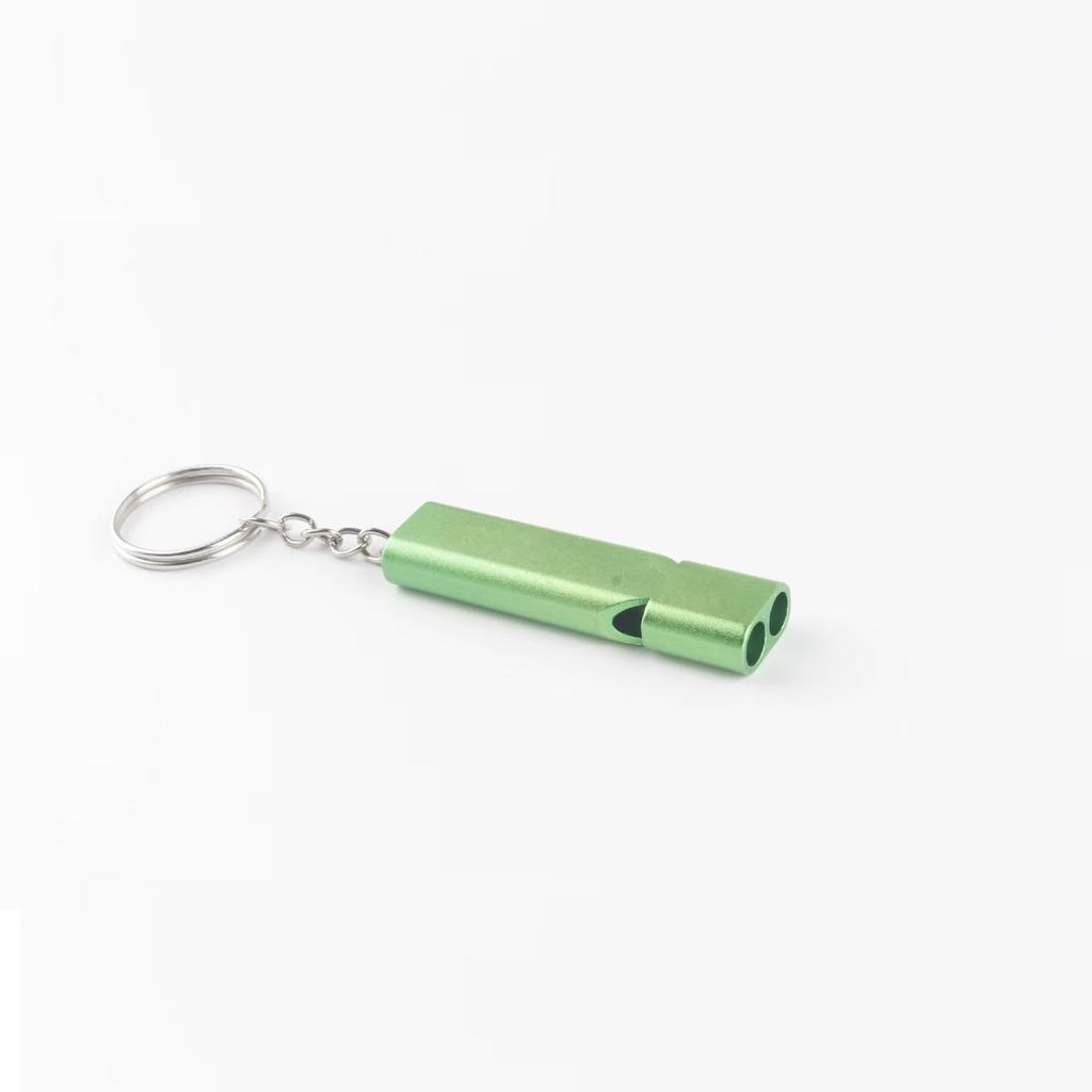 Twin Tube Metal Survival Whistle High Decibel Emergency Whistles Keyring Accessory for Camping Hiking Climbing Cheerleading
