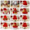 Bow Christmas Sequin Hat Merry Christmas Decoration Red Plush Hat Fashion Santa Claus Hat  Children
