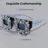 Heavy Industry Diamond-encrusted Square Sunglasses, Retro Luxury Party Dinner Nightclub Exaggerated Stage-styling Sunglasses