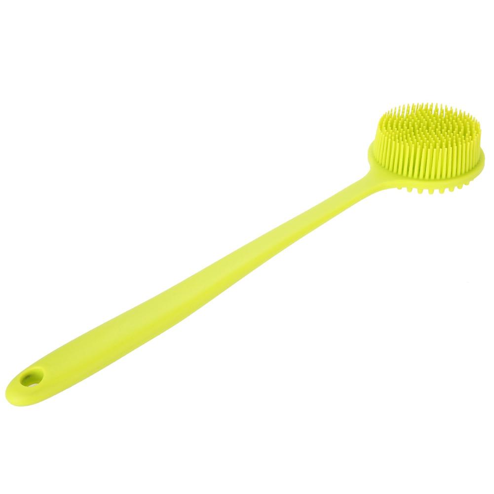 Silicone Soft Long Handle Shower Exfoliating Brush Body Scrubber Bath Shower Massage Brush