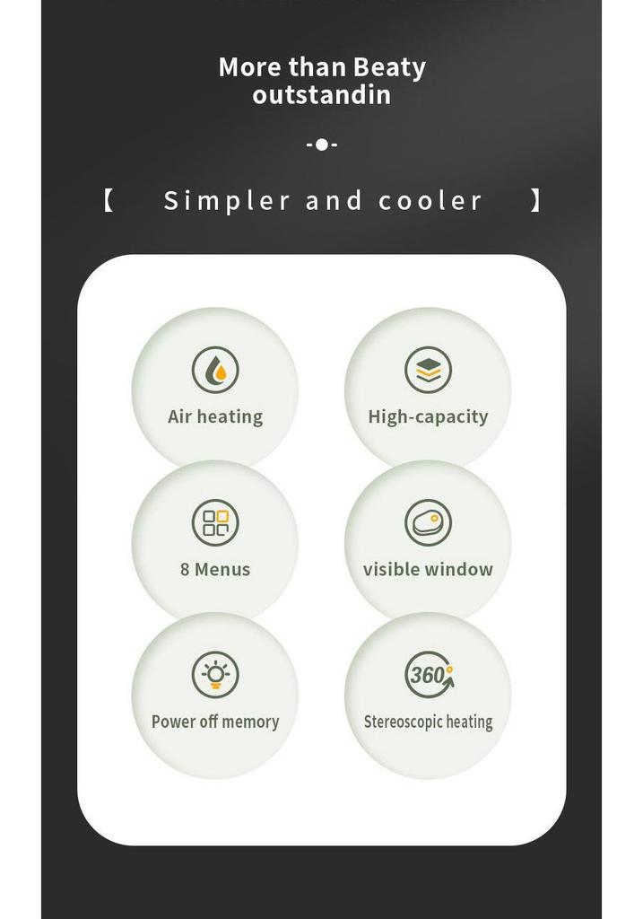8L Multi-Functional Smart Touch Air Fryer Oven – Large Capacity Electric Fryer & French Fry Maker