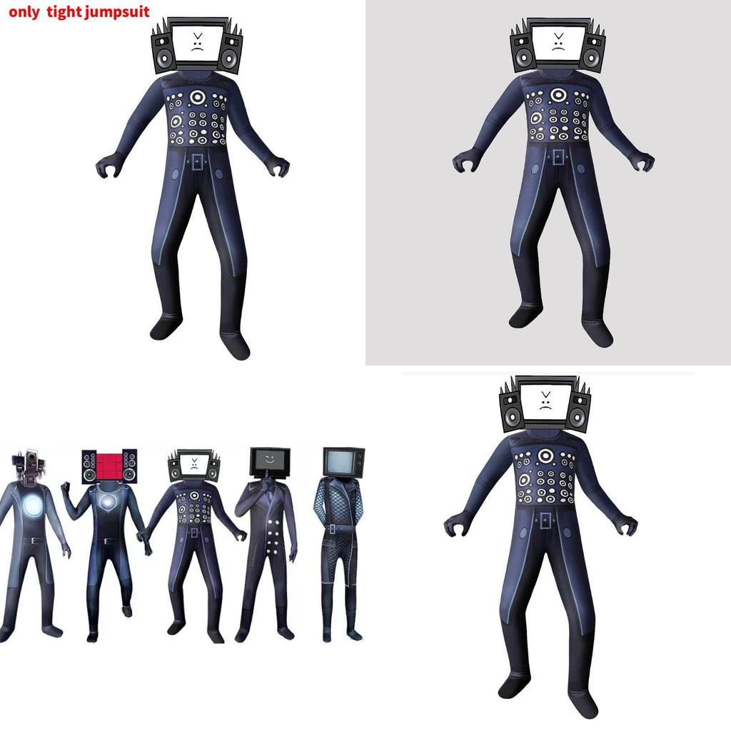 Skibidi Toilet Wave Audio Tv Man Kids Cosplay Outfit Made Of Milk Silk For Seasonal Wear