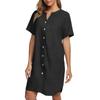 Women's Casual Fashion Sexy Short Sleeve Short Solid Color Nightgown Dress