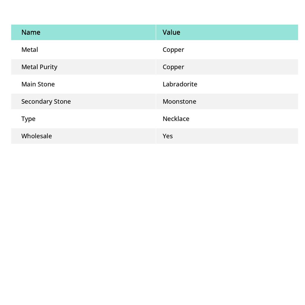 Labradorite, Moonstone Gemstone Copper Wire Wrap Jewelry Necklace 18" P0S07