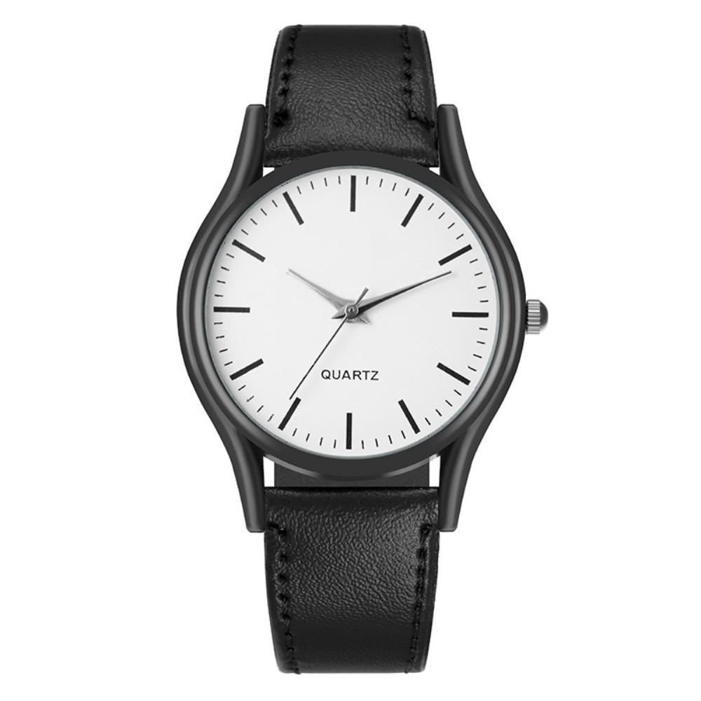 Leather Strap Couples Watch Minimalist Classic Wristwatches Elegant Quartz Watch for Men